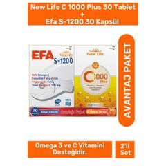 New Life Efa S 1200 mg 30 Kapsül + New Life C 1000 Plus 30 Tablet - Avantaj Paket