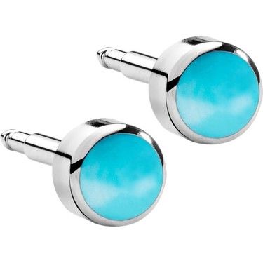 Nina Gümüşe Mavi Taş 1 Çift