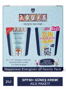 Aquas Güneş Kremi SPF50+ 100 ml + 100 ml - 2'li Aile Paketi