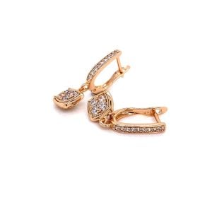 Xuping Zirkon Taşlı Sallantılı Küpe Gold