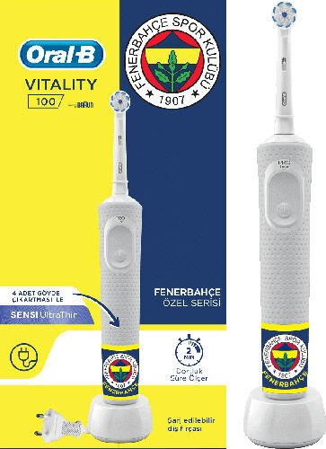 Oral-B Vitality D100 Sensi UltraThin Şarjlı Diş Fırçası - Fenerbahçe Özel Seri