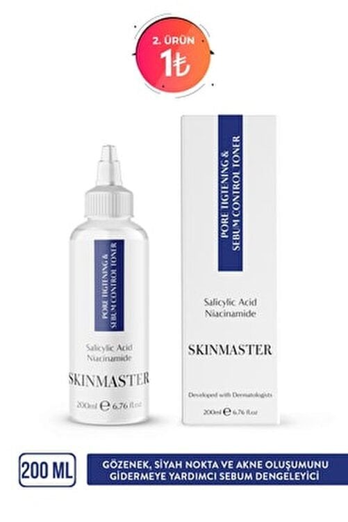 SkinMaster Gözenek Sıkılaştırıcı Akne ve Siyah Nokta Karşıtı Sebum Dengeleyici Tonik 200 ml