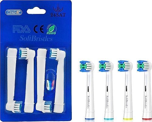 Soft Bristles Yedek Diş Fırçası Başlığı 4'lü