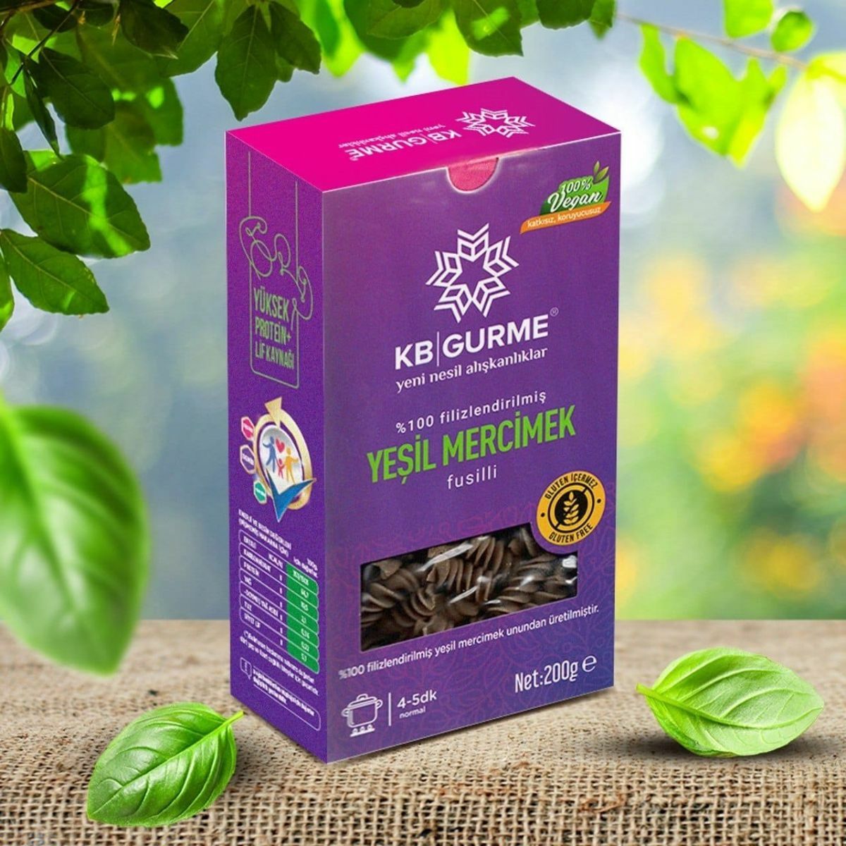 Kb Gurme Glutensiz Yeşil Mercimek Fusılli Burgu Makarna 200 gr