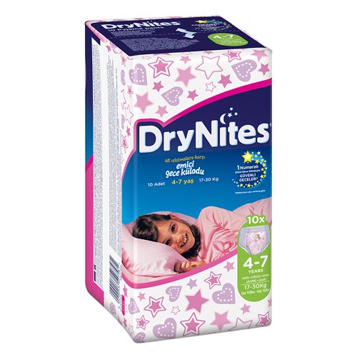 Drynites Kız 4-7 Yaş 10lu Emici Gece Külodu