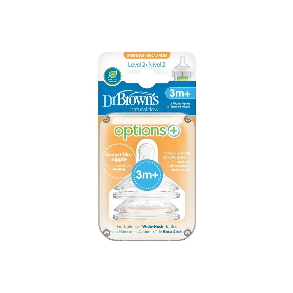 Dr. Brown's 2. Seviye Geniş Ağız  Silikon Biberon Emziği 2'li