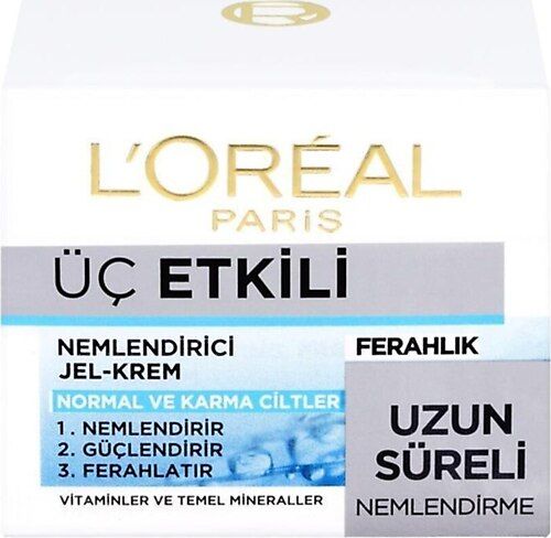 L'Oreal Paris Üç Etkili Nemlendirici Jel Krem Uzun Süreli Nemlendirme 50 ml