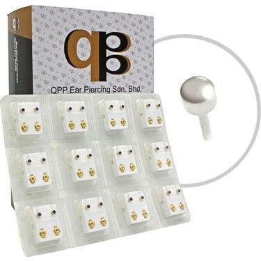 QPP Küpe Beyaz Taşlı Minik 12 Çift