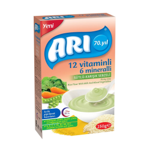 Ari 12 Vitaminli 6 Mineralli Sütlü K Arişik Sebzeli Pirinçli 125 G