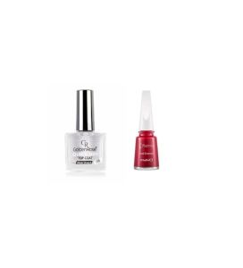 Golden Rose Sararma Karşıtı Oje Kurutucu Top Coat + Flormar Oje 048 Kırmızı