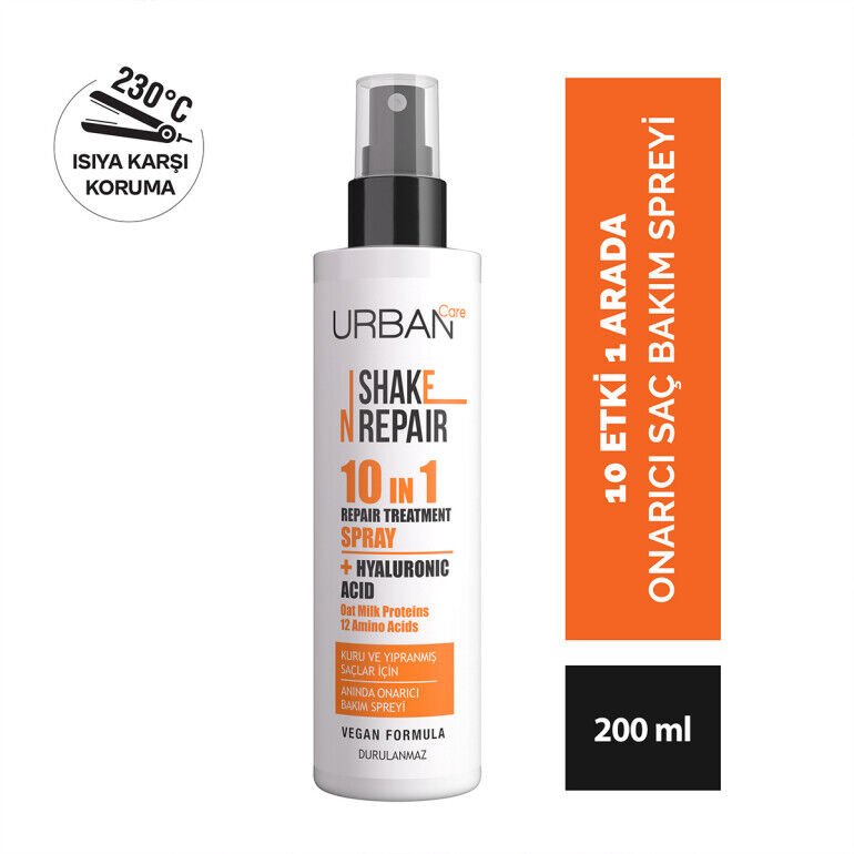 Urban Care Shake N Repair 10-in-1 Onarıcı Etkili Durulanmayan Saç Bakım Spreyi 200 ml - Vegan