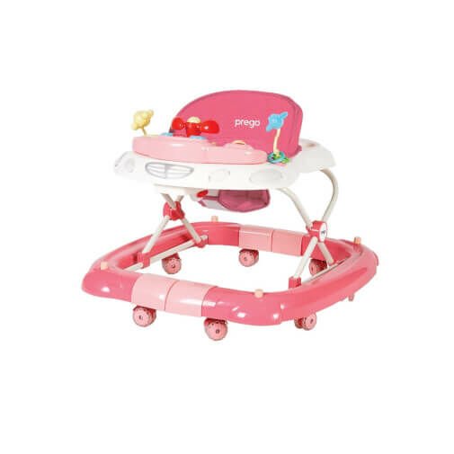 Prego Digo Sallanan Silikon Tekerlekli Bebek Yürüteci 5082 - Pembe