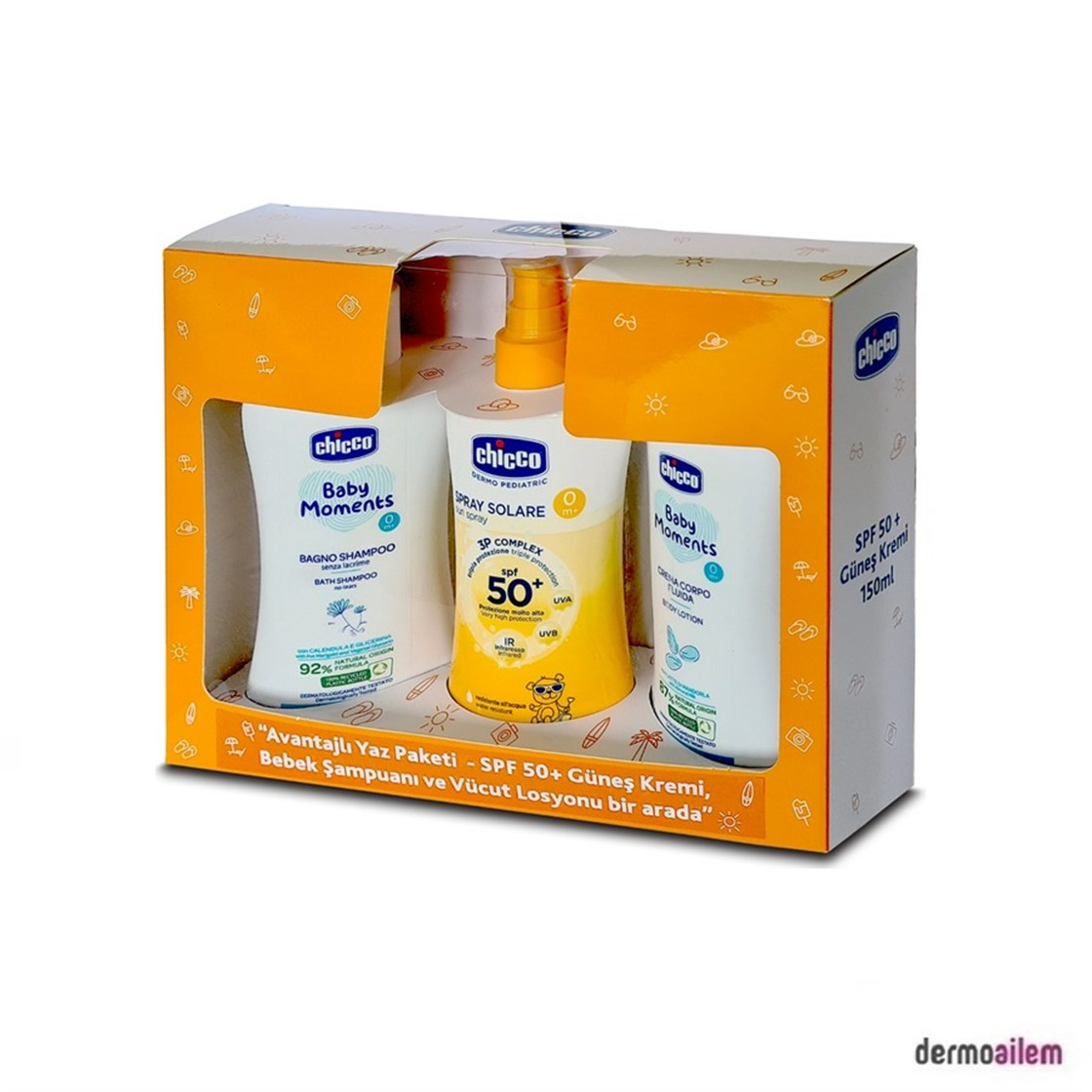 Chicco SPF50+ Güneş Kremi 150 ml - Avantajlı Yaz Paketi