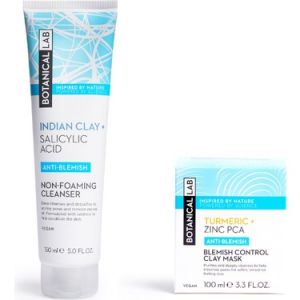Botanicallab Hint Kili ve Salisilik Asit Yüz Yıkama Jeli 150 ml + Zerdeçal Akneye Eğilimli Ciltler İçin Kil Maskesi 100 ml
