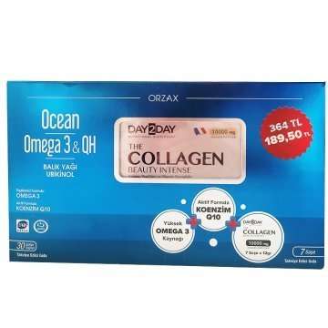Ocean Omega 3 & QH 30 Kapsül + Day 2 Day Collagen  7 Saşe Hediyeli
