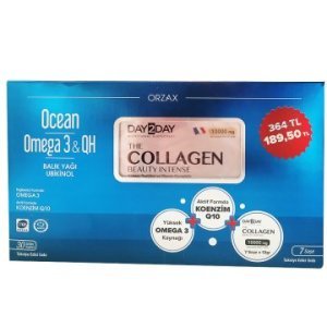 Ocean Omega 3 & QH 30 Kapsül + Day 2 Day Collagen  7 Saşe Hediyeli