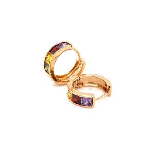 Xuping Renkli Zirkon Taşlı Küpe Gold