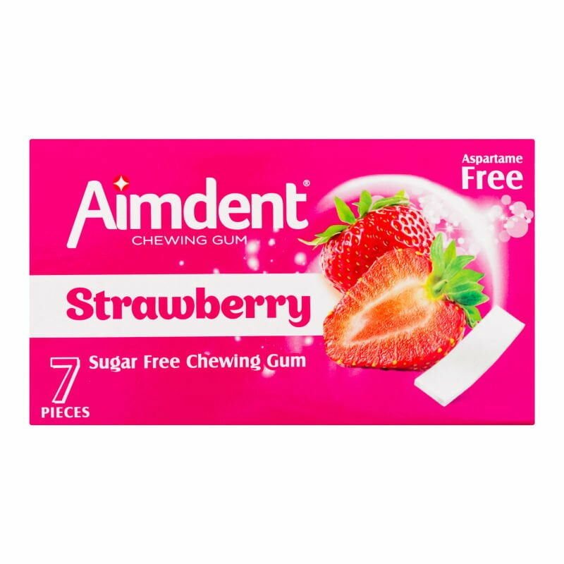Aimdent Ağız Bakım Doğal Sakız Strawberry Çilek Aromalı 7 Adet