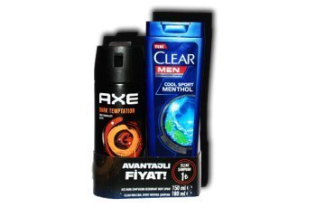 Axe Dark Deodorant Sprey 150ml+Clear Şampuan 180ml Set