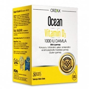 SKT:03/2023 Ocean Vitamin D3 Damla 1000 IU 50ml