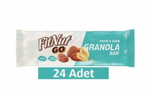 Fitnut Granola Bar Yer Fıstığı Üzüm 30 gr - 24 Adet