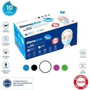 (ÜTSli) Steraplus Mettblown Beyaz Ultrasonik 3 Katlı (5 Adet 10 lu poşette) Telli Maske 50 Adet