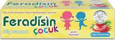 Feradisin Bitki Özlü Çilek Aromalı Çocuk Diş Macunu 50 ml