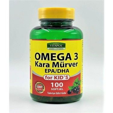 Vitapol Omega-3 Kara Mürver For Kids 100 Softgel