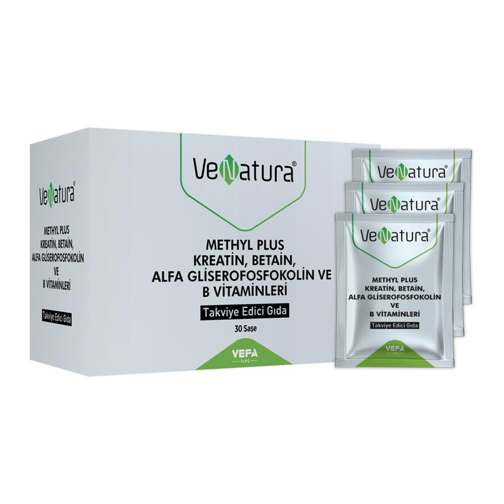 Venatura Methyl Plus Kreatin, Betain, Alfa Gliserofosfokolin ve B Vitaminleri 30 Saşe