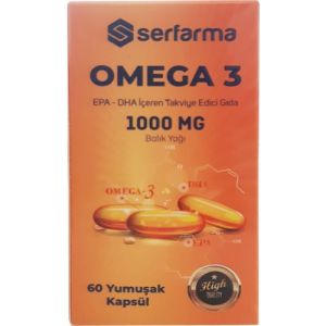 Serfarma Omega 3 EPA DHA 1000 mg Yumuşak Kapsül 60'lı