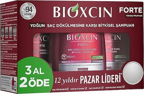 Bioxcin Forte Şampuan Bitkisel Yoğun Saç Dökülmesine Karşı 300 ml - 3 Al 2 Öde (139,80 TL Etiketli)