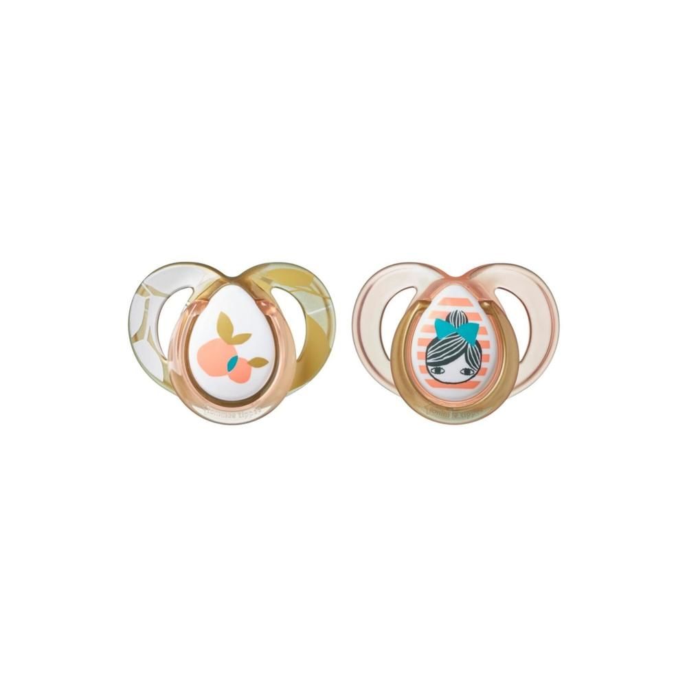 Tommee Tippee 6-18 Ay Desenli Moda Ortodontik Emzik 2'li - Pembe