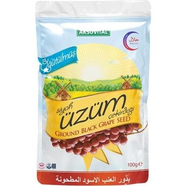 Aksuvital Öğütülmüş Siyah Üzüm Çekirdeği 100 gr