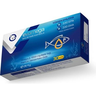 Evomega Omega 3 Balık Yağı 1000 mg 30 Kapsül