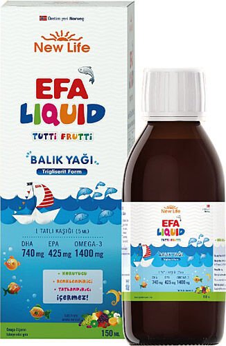 New Life EFA Liquid Tutti Frutti Balık Yağı Şurubu 150 ml