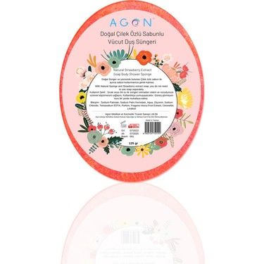 Agon El Yapımı Çilek Özlü Sabunlu Vücut Duş Süngeri