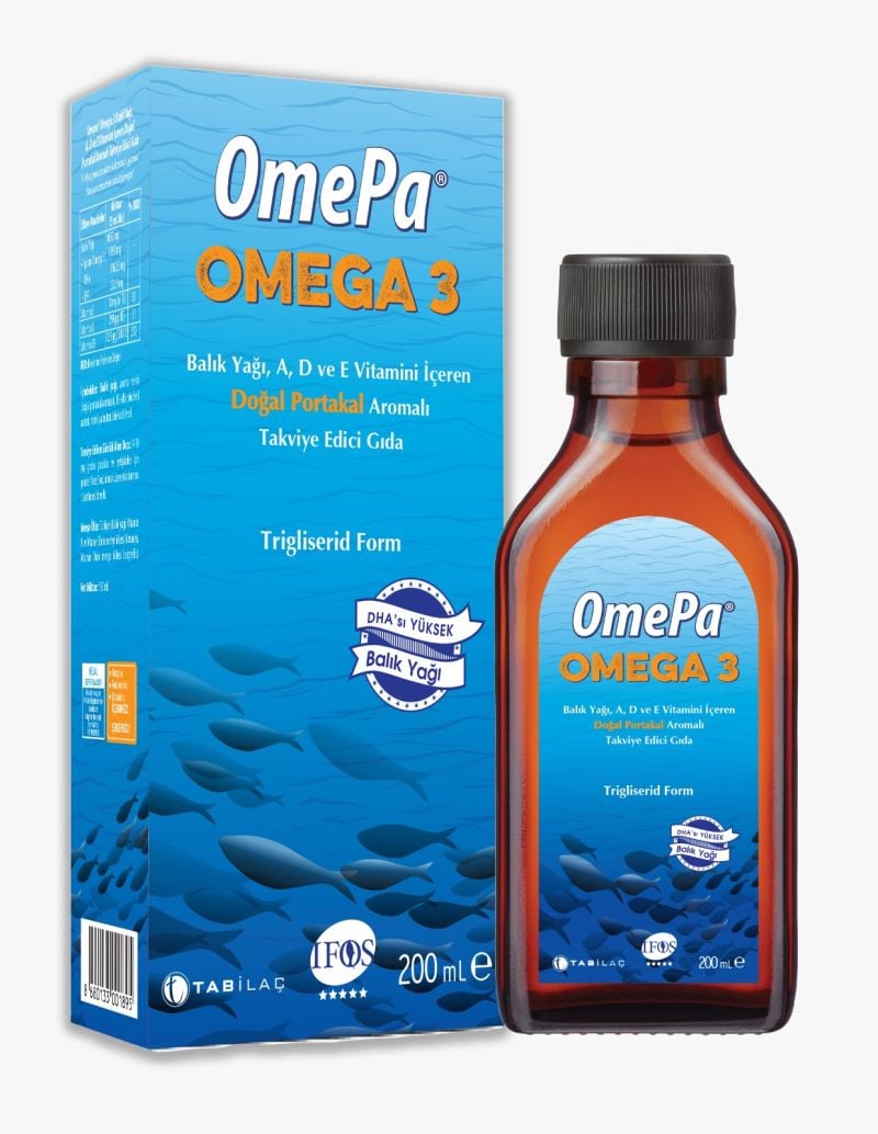 Omepa Omega-3 Doğal Portakal Aromalı Şurup 200 ml