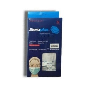 (ÜTSli) Steraplus Meltblown 10'Lu Beyaz Ultrasonik 3 Katlı Telli Maske