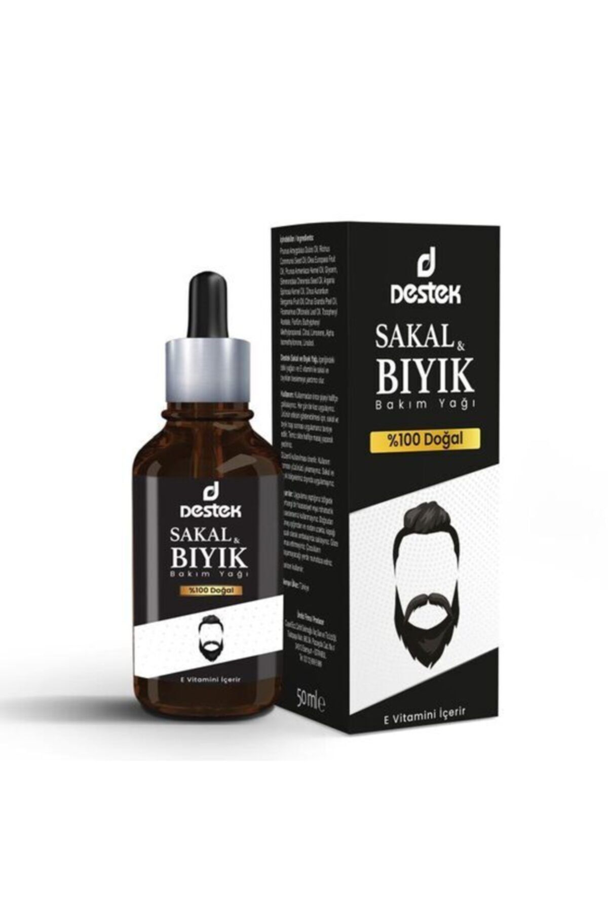 Destek Sakal ve Bıyık Bakım Yağı E Vitamini İçerir 50 ml