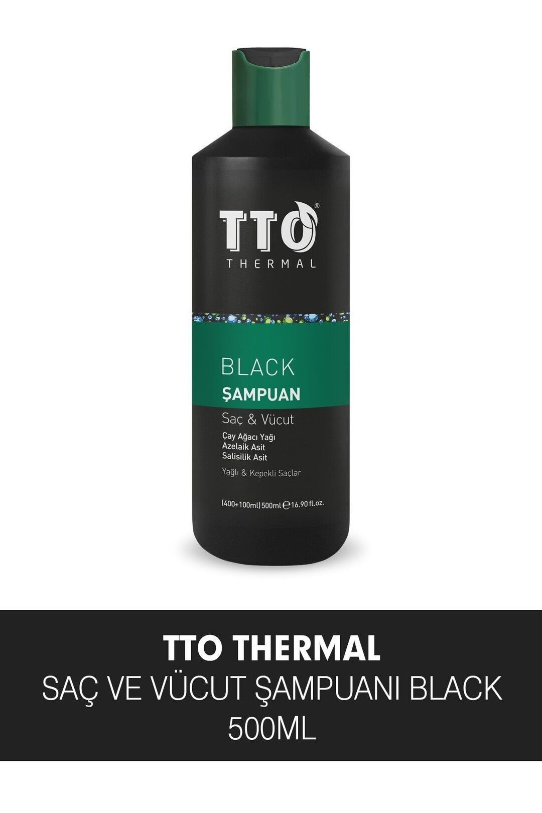 TTO Thermal Black Saç ve Vücut Şampuanı 400 + 100 ml