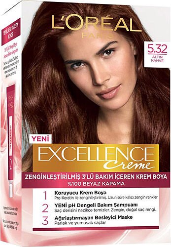 L'Oreal Paris Excellence Creme Saç Boyası 5.32 Altın Kahve