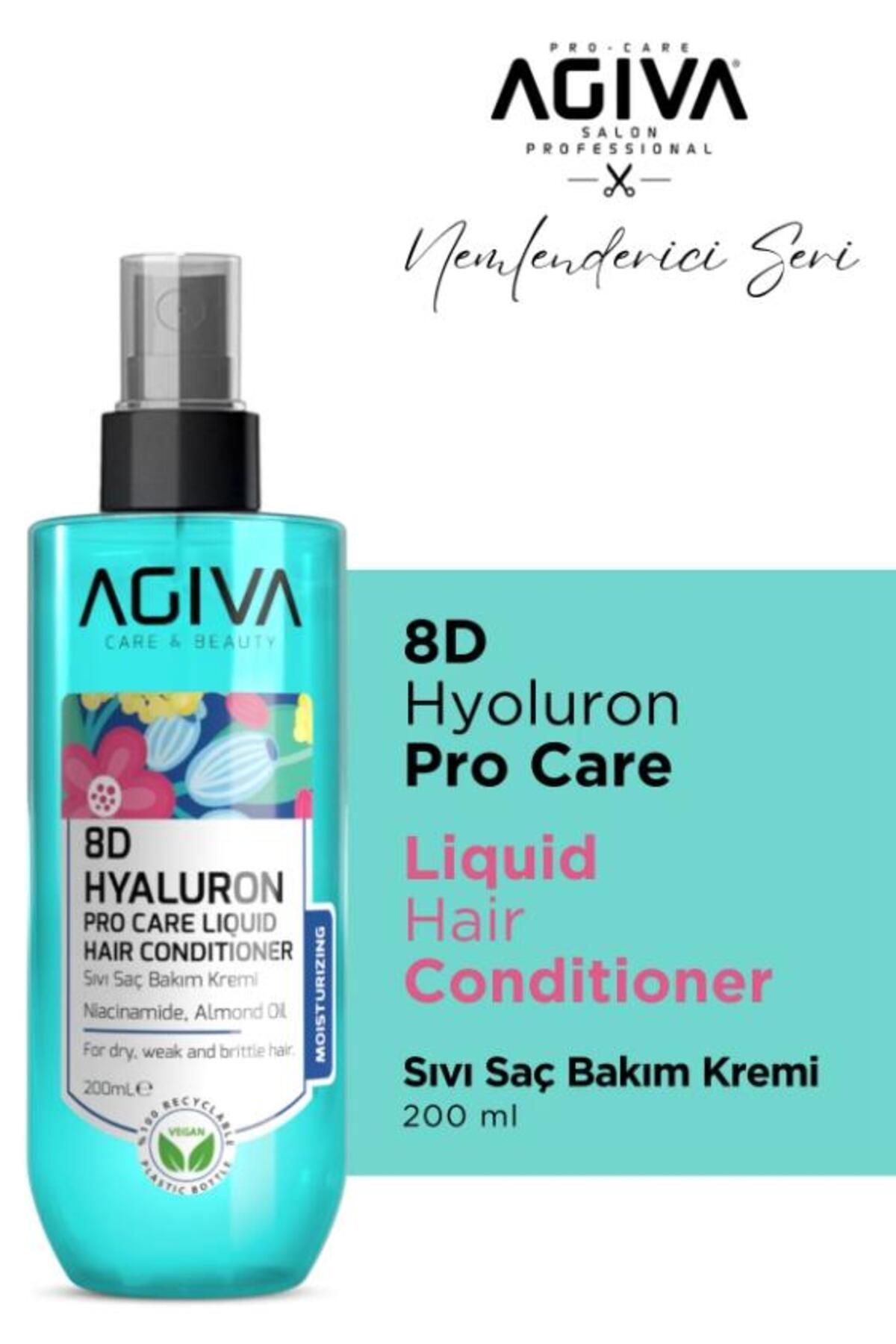 Agiva 8D Hyaluron Pro Care Niacinamid Badem Yağı İçeren Saç Kremi 250 ml