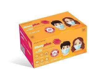 Beyaz ((ÜTSli) Steraplus 50'li Meltblown Çocuk Ultrasonik 3 Katlı Telli Maske