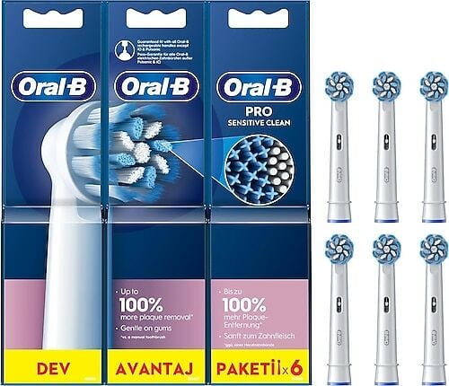 Oral-B Pro Sensitive Clean Şarjlı Diş Fırçası Yedek Başlık 6'lı