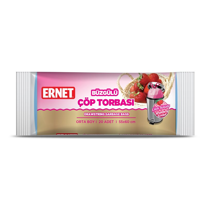 Ernet Çöp Torbasi Büzgülü Büyük 15'Li Limon 2100E