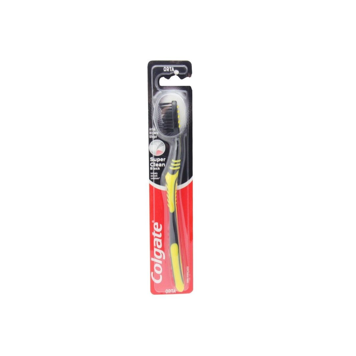 Colgate Super Clean Black Diş Fırçası Orta 1+1