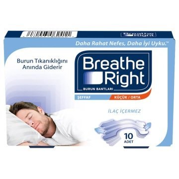 Breathe Right Şeffaf Burun Bandı Küçük/Orta Boy 10 Adet