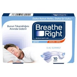 Breathe Right Şeffaf Burun Bandı Küçük/Orta Boy 10 Adet