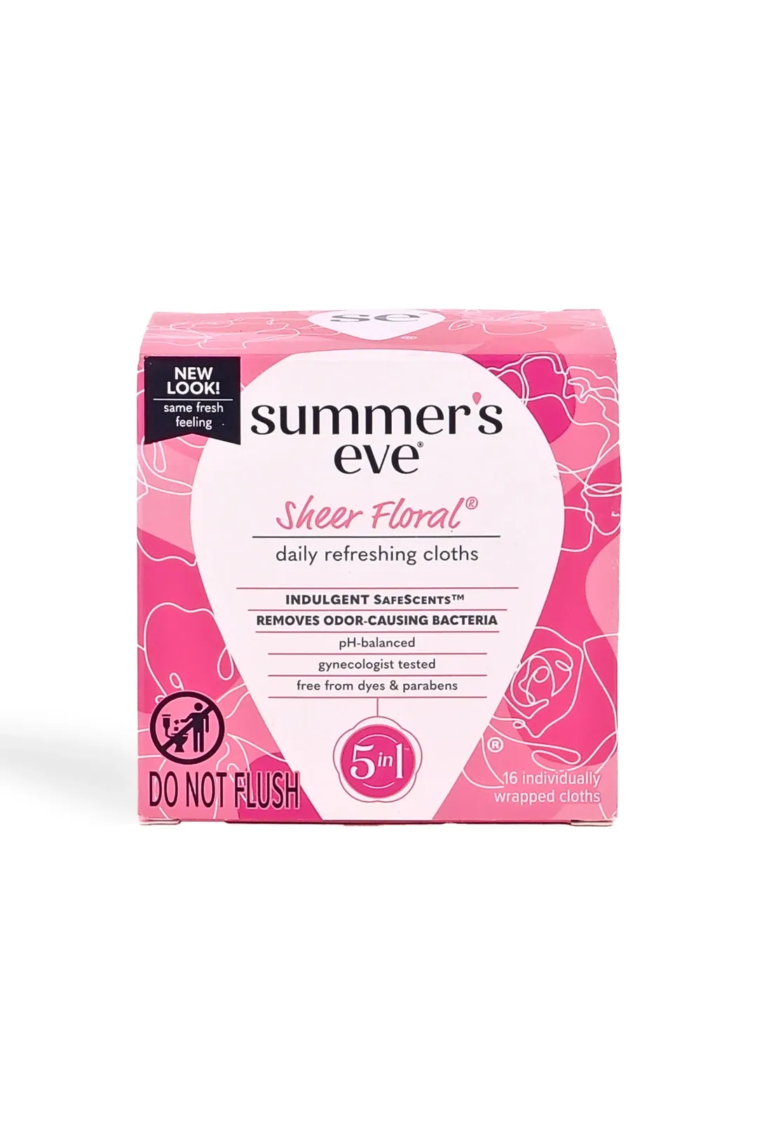 Summer's Eve Sheer Floral Hassas Ciltler İçin Temizleme Bezleri 16 Adet