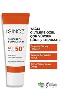 Sinoz Güneş Kremi Yağlı Ciltlere Özel Aydınlatıcı SPF50+ 50 ml